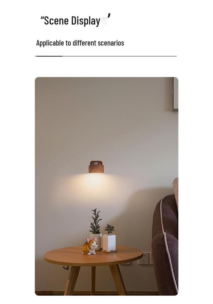 Wireless LED Magnetic Wall Lamp for Bedroom and Stairs with Night Light and Wireless Charging