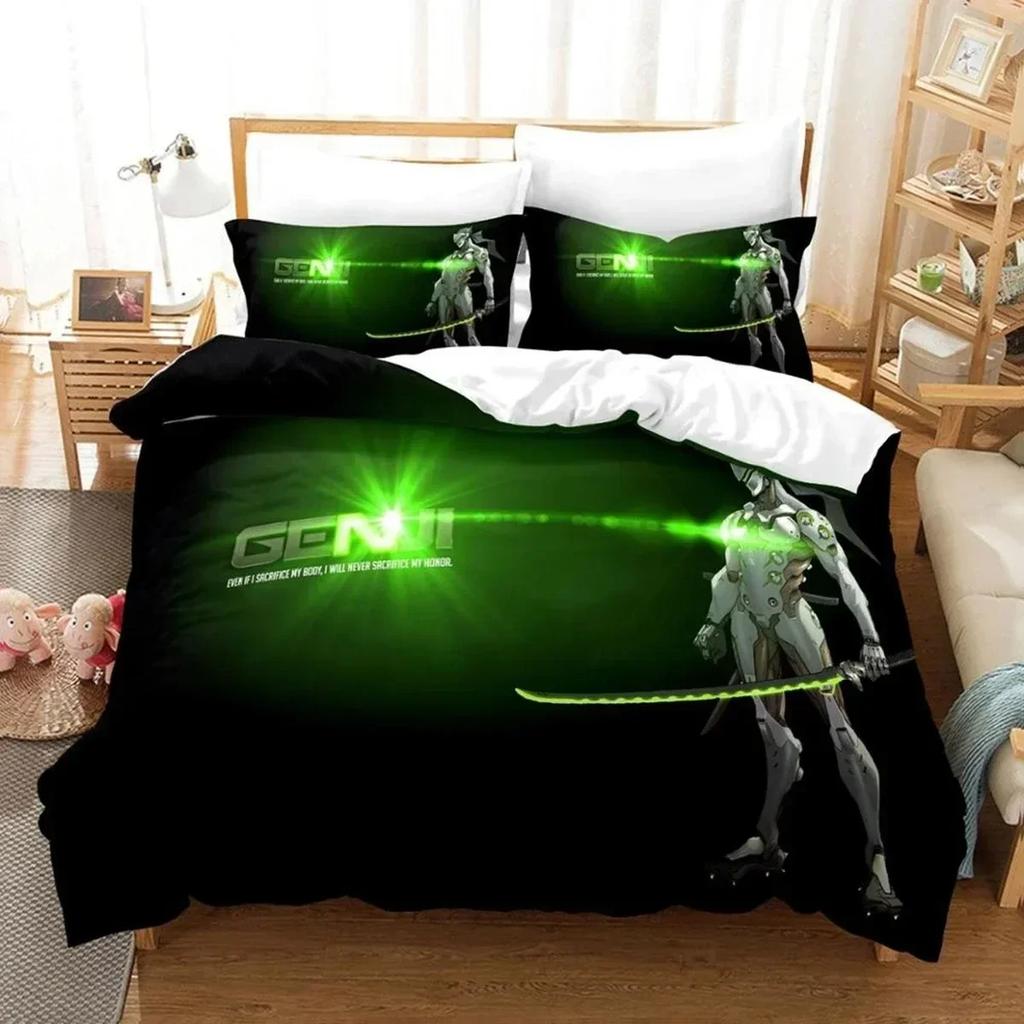 New 3D Print Anime Overwatch Widowmaker Bedding Set Bed Cover Pillow Case Cartoon Anime Character Duvet Cover For Boys Queen
