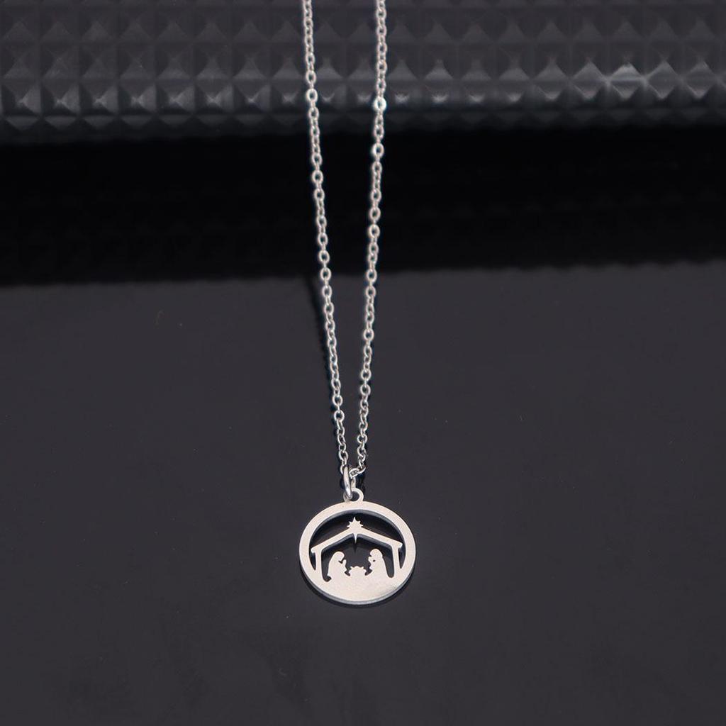 Creative Stainless Steel House Pendant Necklace - Women's Versatile Simple Design