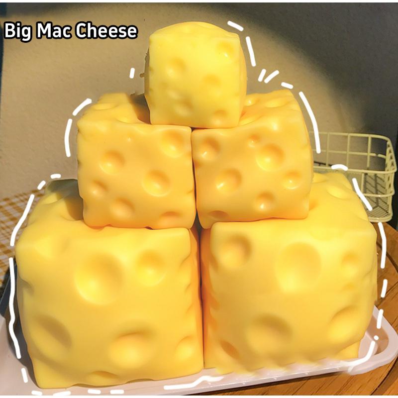 Jumbo Cheese Cube Stress Ball Shapeable Slow Rebound Squeeze Ball Stress Relief Fidget Toys Home Ornament Kids Birthday Gifts