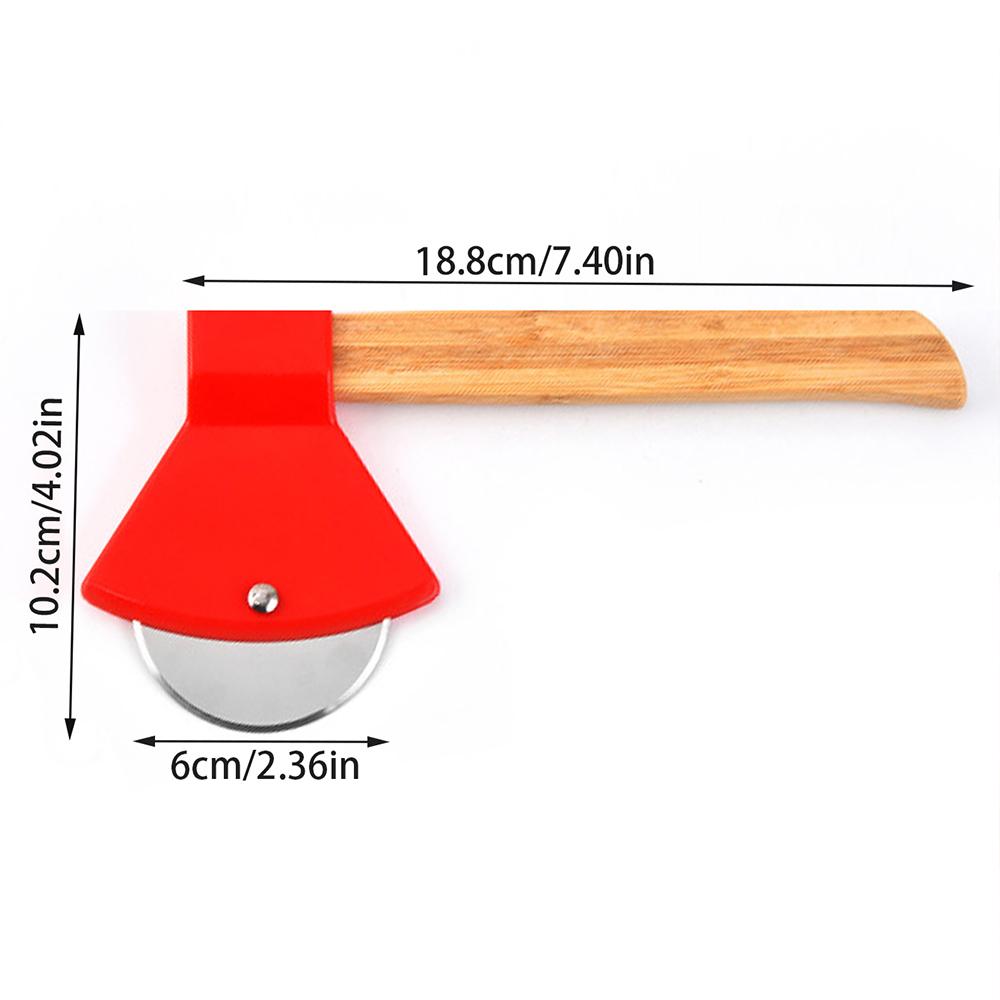 

Колесо для пиццы с бамбуковой ручкой, топор из нержавеющей стали, пиццерия для пиццы, пирогов, вафель, теста, кухонные принадлежности