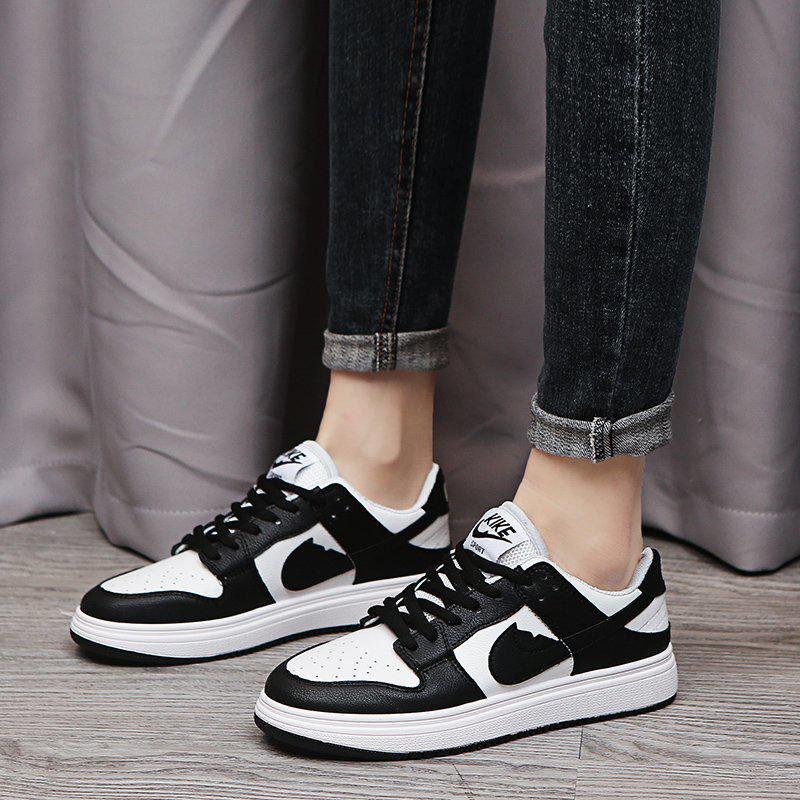 Dámské tenisky AJ Air Force 1, Čistě bílá/Černá, Ležérní, Vysoce kvalitní, Trendy sportovní módní obuv.