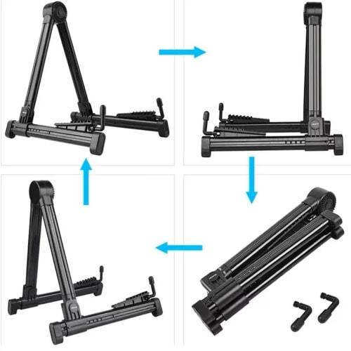 NOELAMOUR Foldable, Lightweight Guitar Stand for Acoustic Guitar, Bass, Electric Guitar, and Ukulele, Single A-Type