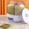 6KG Household Rotatable Rice Dispenser Sealed Dry Grain Bucket Dispenser Moisture-proof Kitchen Food Container Storage Box