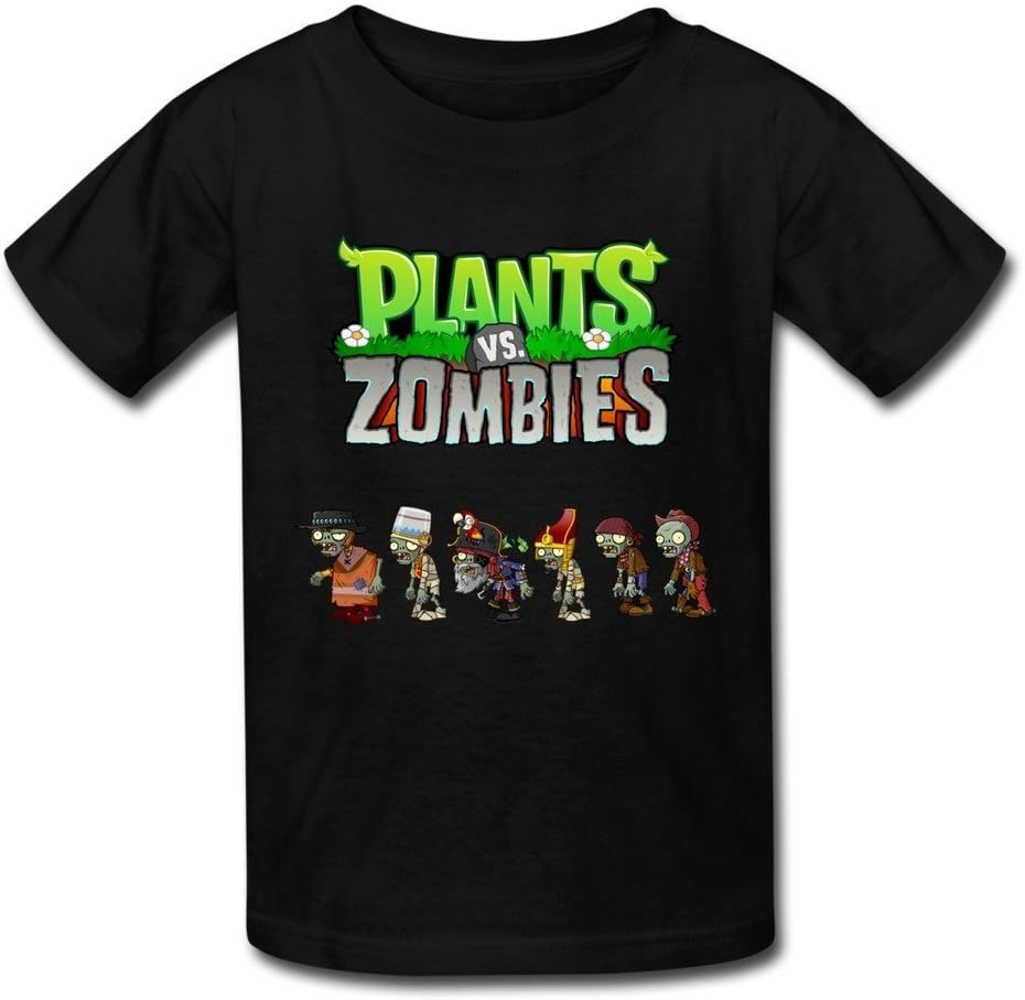 Kid's Vintage Plants Vs Zombies T-Shirts Size XL Black by Mjensen