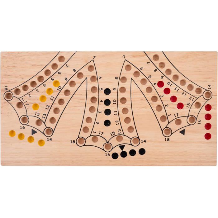 Engelhart - 350264 - Tock XL Game In Hevea Wood - Folding Box - 6 Players with Cards and Pawns Included