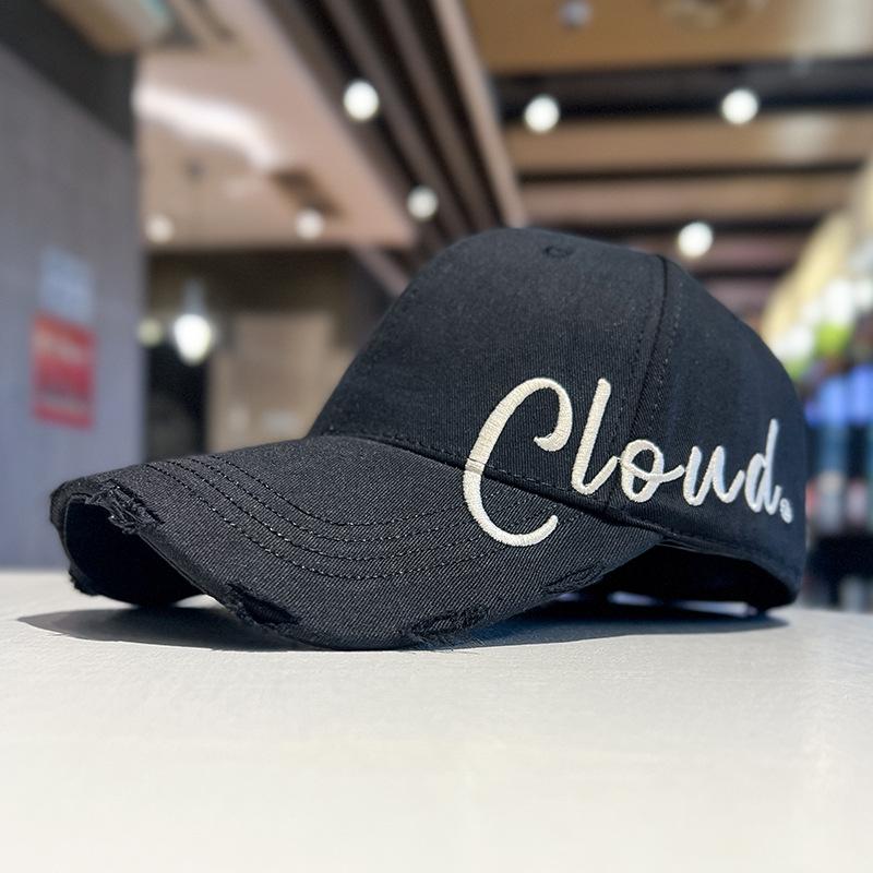 

Peaked cap Letters Wide brim Deep top Big head circumference Hard top Baseball cap Summer sun protection visor hat Adjustable чёрный