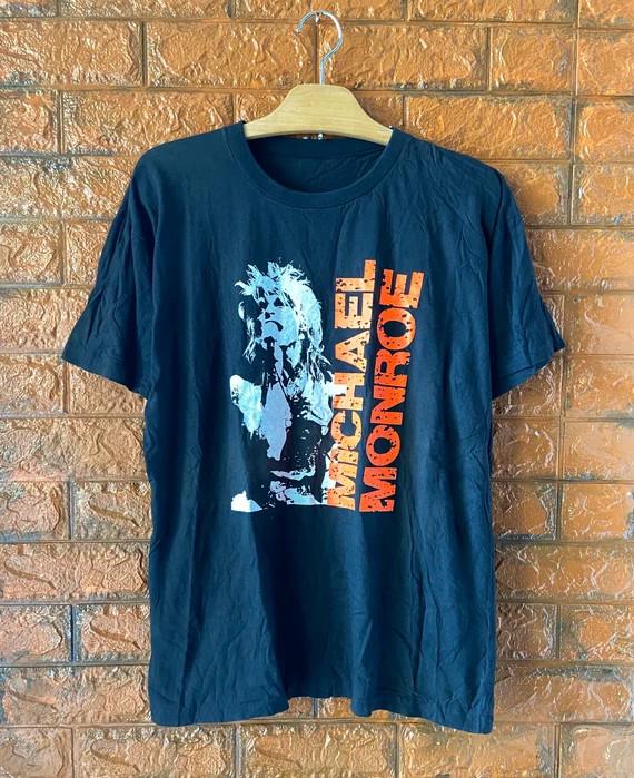 Vtg Michael Monroe Music Star Heavy Cotton Black Unisex T Shirt SE213 Unisex T-Shirt S