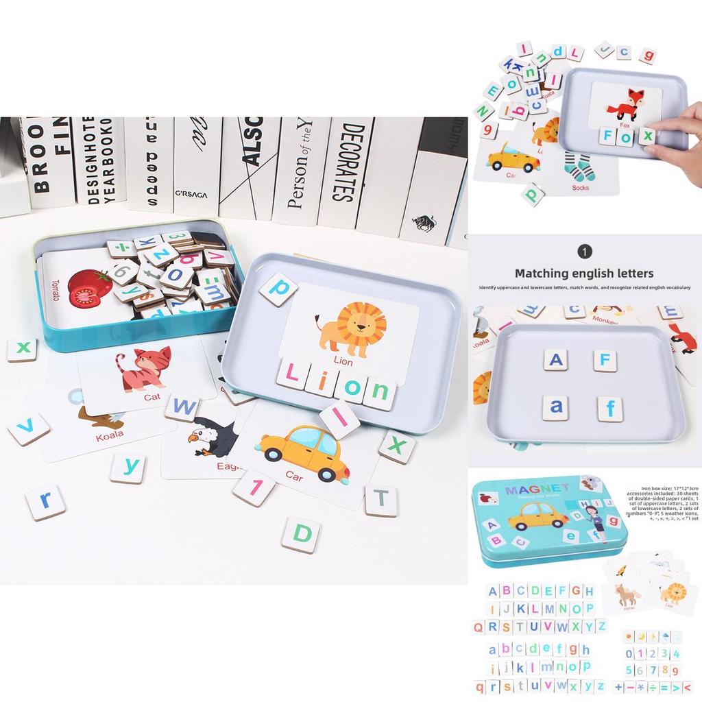 Wooden Magnetic Word Puzzle For Kids Educational Toy Learning Alphabet Play Set