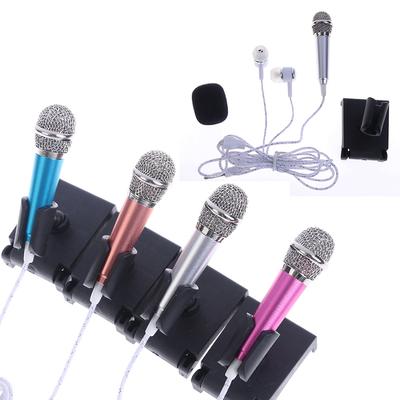 Mini microphone stéréo de karaoké de Ktv de micro de studio de 3,5 mm avec des écouteurs/support de support