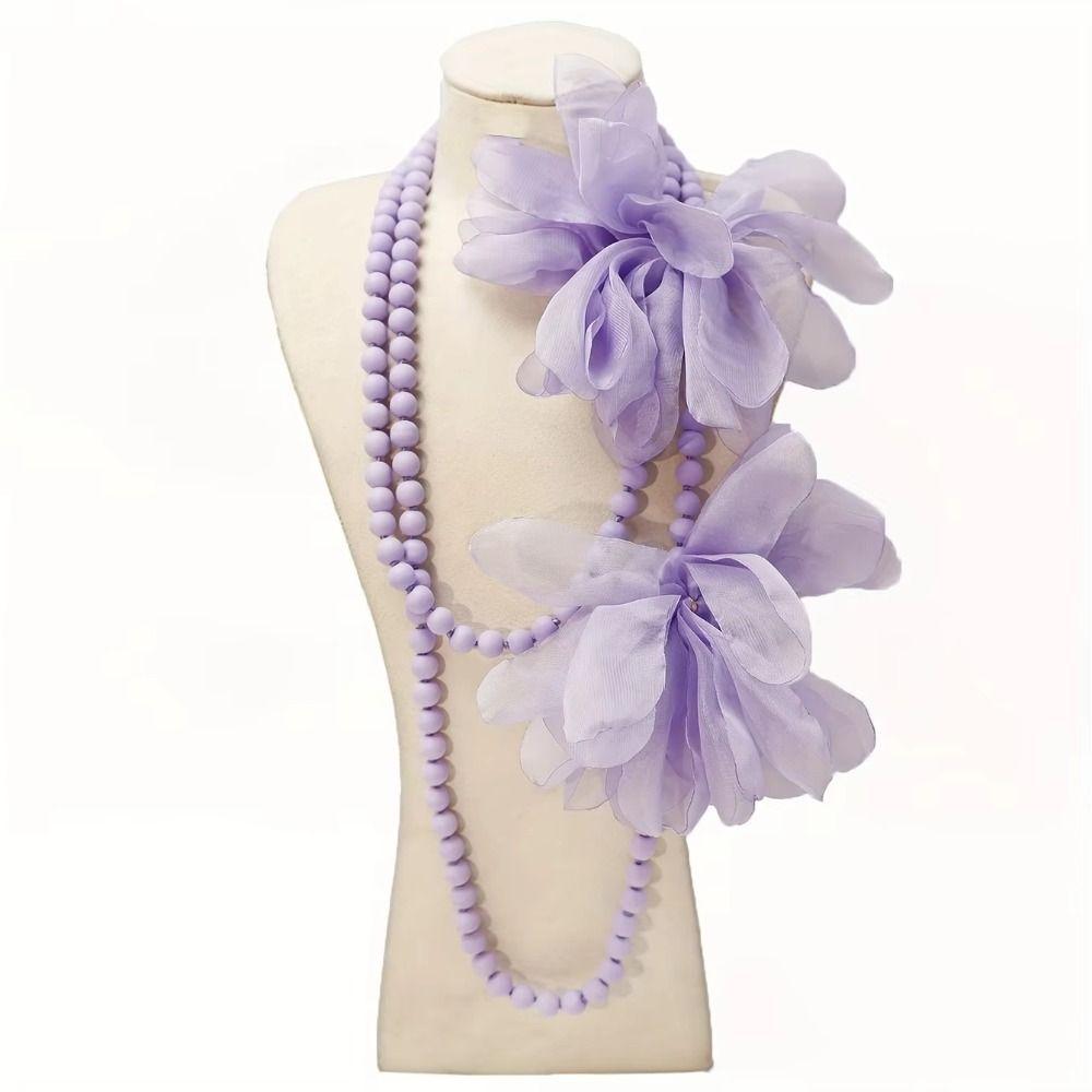 Handcrafted Glass Beads Big Flower Necklace Flower Designing Waist Chain  Everyday Outfits