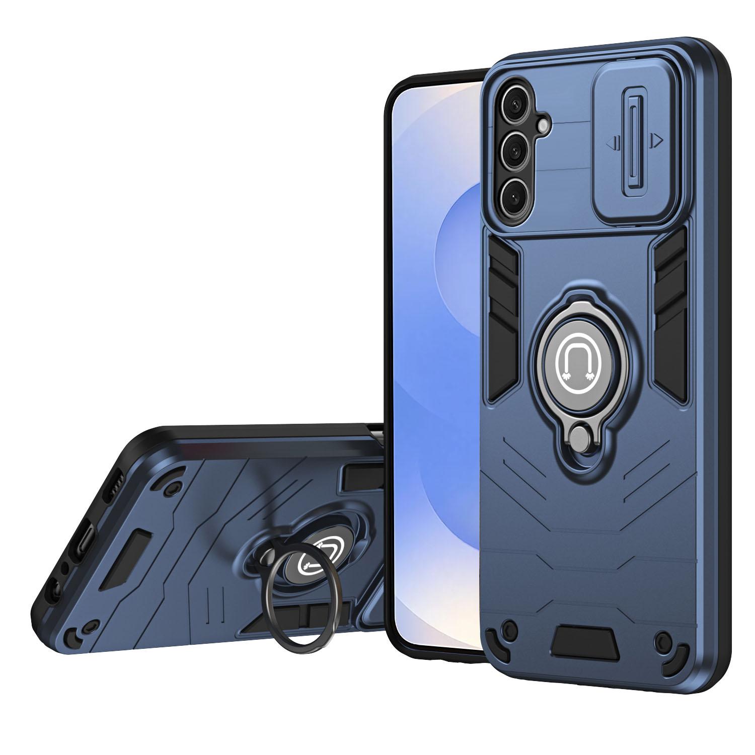 

Для Samsung Galaxy S25 чехол Slide Camshield Kickstand PC+TPU чехол для телефона Blue