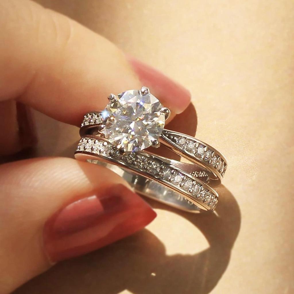 Three Heroes 2024 Ευρωπαϊκό & Αμερικάνικο Μοντέρνο Δαχτυλίδι Γάμου από Ζιρκόνια για Γυναίκες - Πωλείται Πολύ