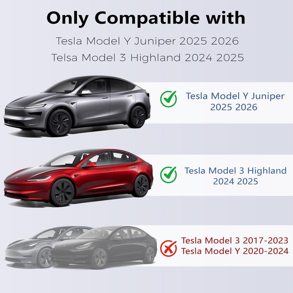 USB Hub For Tesla Model Y Juniper 2025-2026 & Model 3 Highland 2024-2025 Accessories, 120W USB-C Fast Charging With Retractable Cables, 2-Port Built