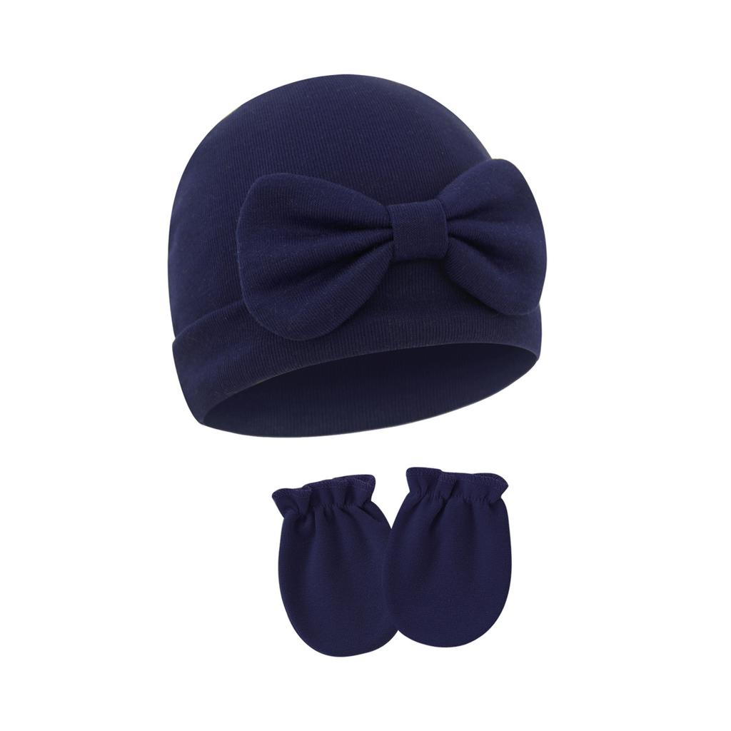 2025 Baby Bonnet Newborns Fetal Cap Fashionable Brimless Hat Trendy Headgear with Anti-grab Mittens Soft Gloves