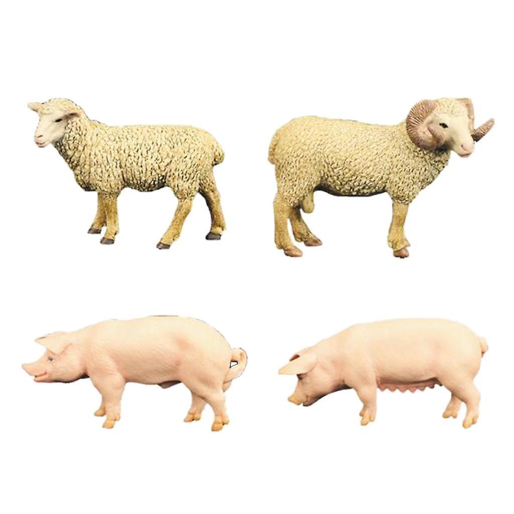 4 Pieces Realistic Animals Action Figure Model for Kids Pretend Toys
