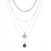 Celebrity Long Boho Choker Necklace Silver 29