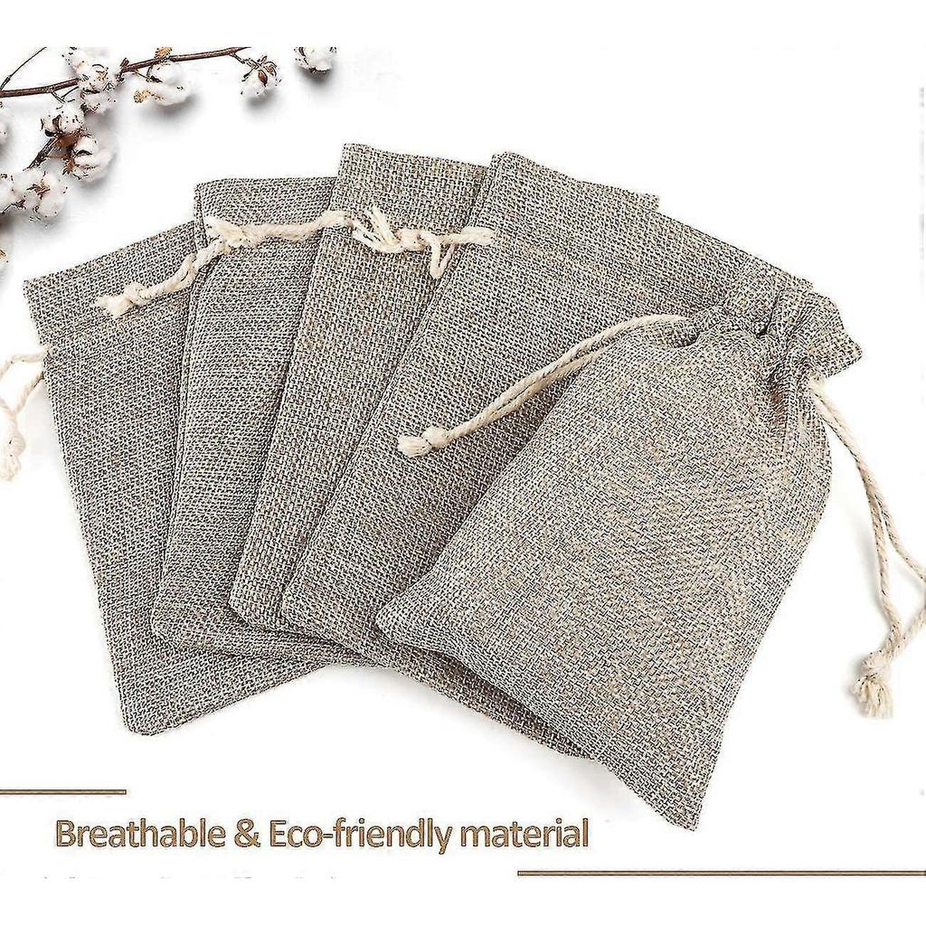 30 Pack Burlap Bag, 5 Color Burlap Bag With Ribbon Drawstring, Reusable Linen Bag For Wedding Jewelry Storage H