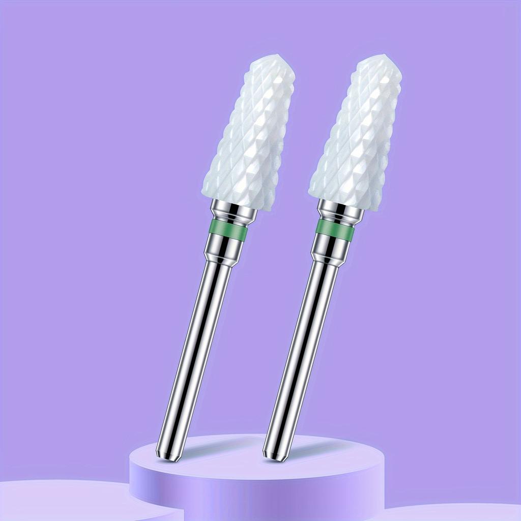 2PCS Tungsten Carbide Nail Drill Bits Gel Polish Remover 3/32 Inch Nail Art Files Cuticle Milling Cutter For Manicure Pedicure