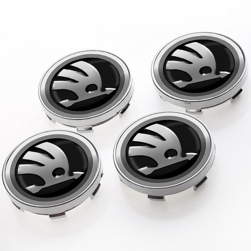 4ks 60MM Krytka středu kola automobilu Příslušenství pro Škoda Octavia Superb Rapid Kodiaq Karoq Fabia Kamiq Roomster Citigo