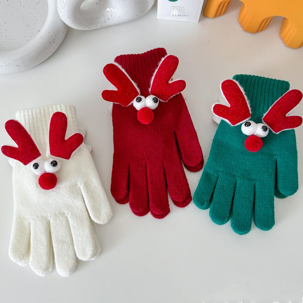 Christmas Gloves Festival Personalized Antlers Cartoon Warm Touchscreen Gloves