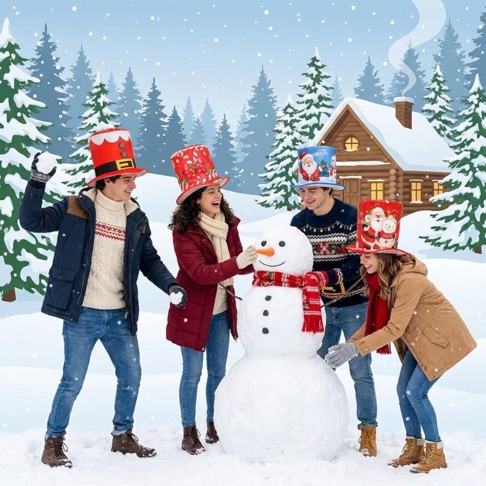 Festive Christmas Bucket Hats Funny Xmas Photo Hat Fashion Santa Claus Hat Winter
