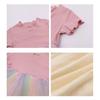 2026 Girls' Korean-Style Rainbow Princess Dress: Trendy Summer Gauze Skirt