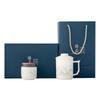 Zhenzang gift box, ink and wash Dehua white porcelain mug, household ceramic teacup with lid, personal office filter tea cup