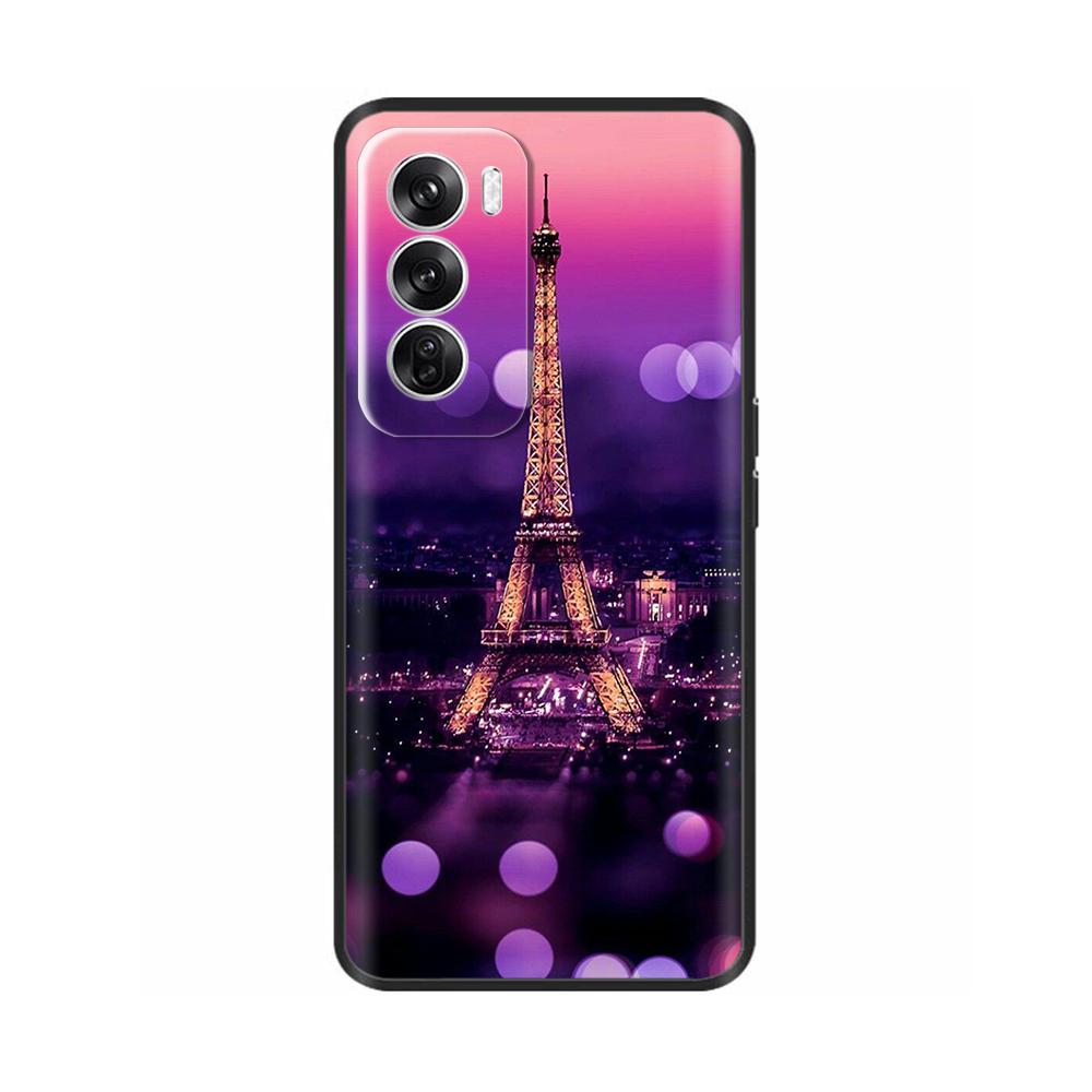 For OPPO Reno 12 5G Case Flower Painted Soft TPU Silicone Case Cover for Oppo Reno12 Pro Protective Shells On Reno 12Pro Capa