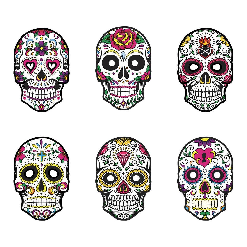 DIY Paper Skull Ghost Face Mask for Mexican Day of The Dead Halloween Party