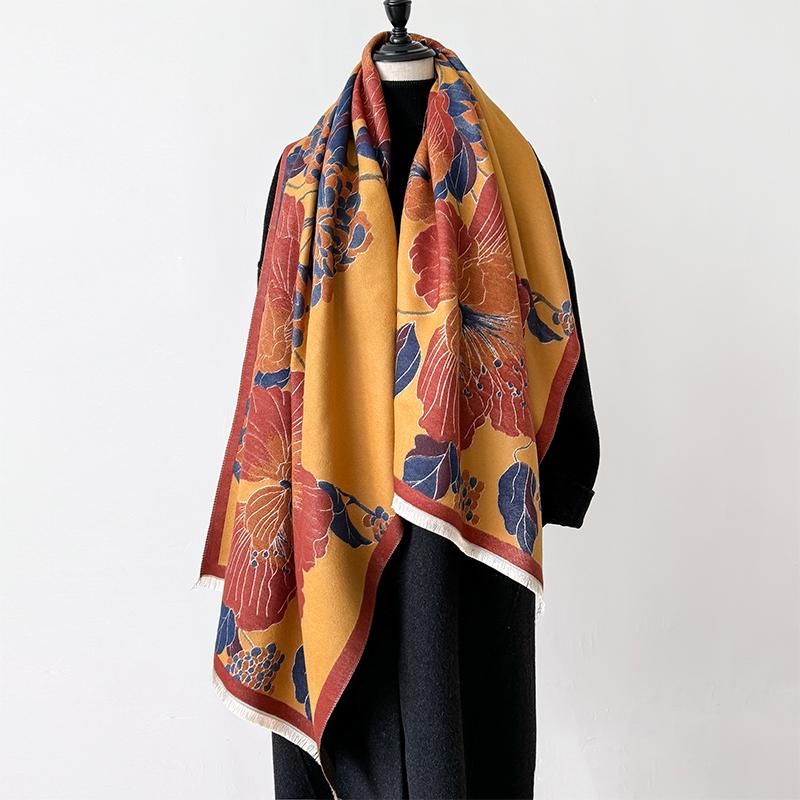 

Новый Роскошный Дизайн Зимние Двусторонние Кашемировые Жаккардовые Шарфы Высокого Качества Женский Утепленный Шарф-Палантин Женский Шерстяной Шарф Пашмина