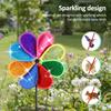 6Pcs Plastic Flower Wind Spinner Eight Leaf Bird Repellent Pinwheel Fade Resistant Sparkly Pinwheel Eye Catching for Yard Garden