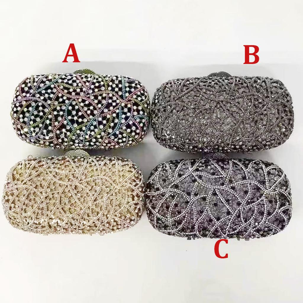 Rote Kristall Damen Abendtasche Geldbörsen WHTUOHENG Gestreifte Diamant Hochzeits-Handtaschen Luxuriöse Strass-Damen Party Dinner-Clutches