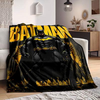 1pc Batman, Superhero Blanket Lightweight Flannel Throw For Sofa, Bed, Travel, Camping, Livingroom, Office, Couch, Chair, And Bed