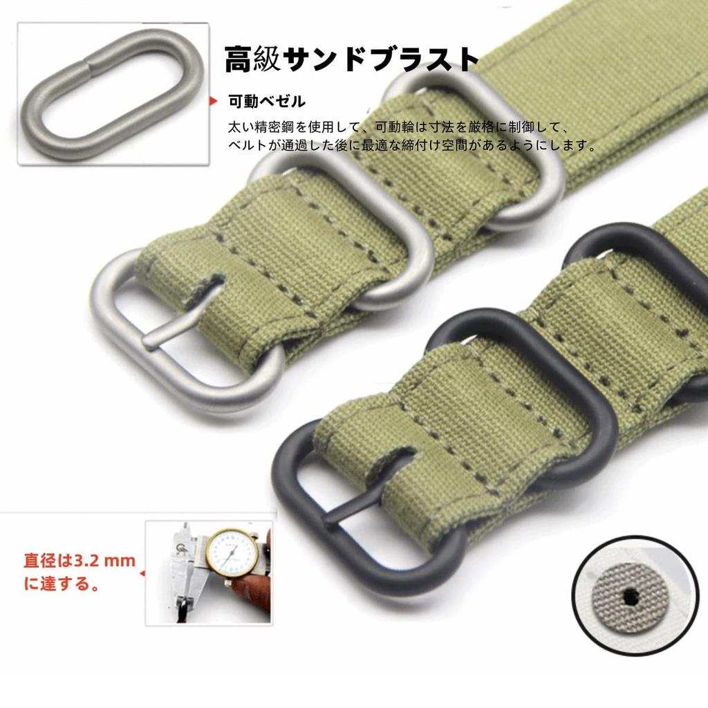 HEYOZURY Thickened Canvas NATO Watch Strap 18mm 20mm 22mm 24mm 26mm Direct from Japan