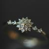 Exquisite Japanese Snowflake Women's Ring: 14K Gold-Plated S925 Silver, Platinum Commuting Style