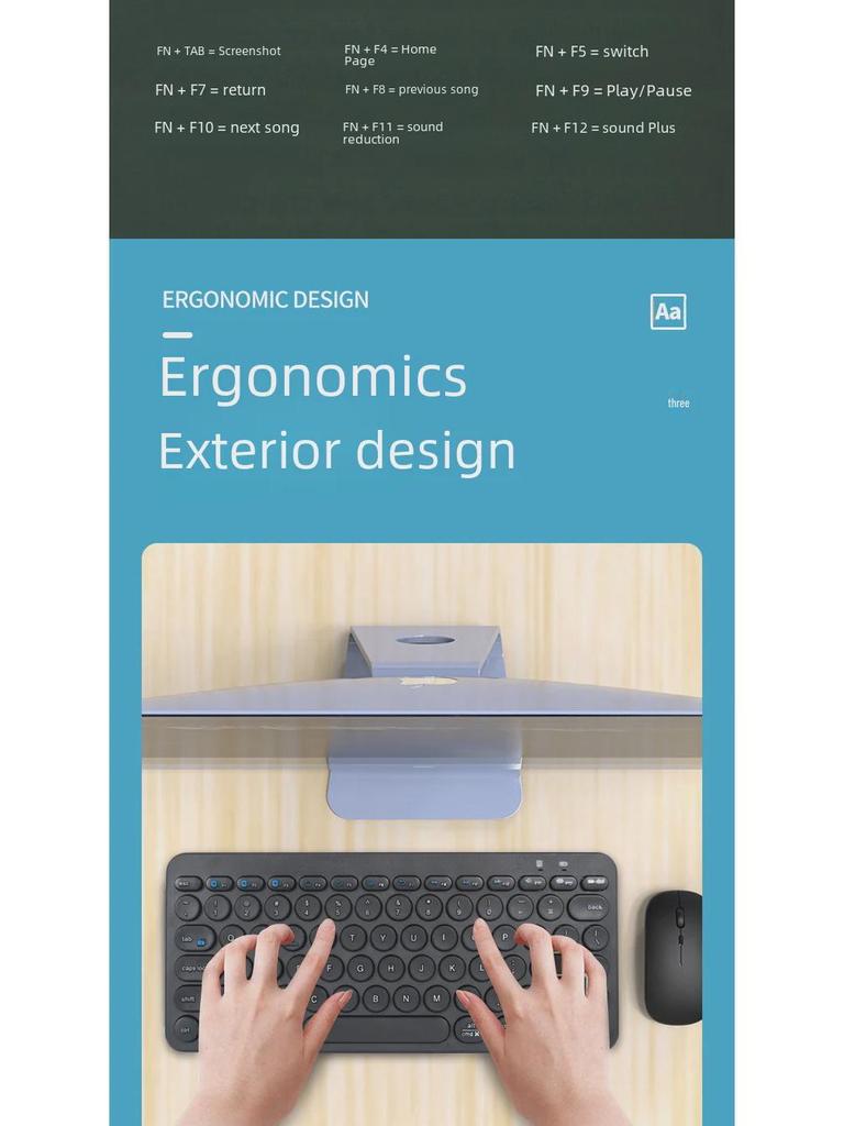 Wireless Bluetooth Keyboard for Tablets, Phones, Notebooks, and Desktops - Portable and Compact for Home or Office.