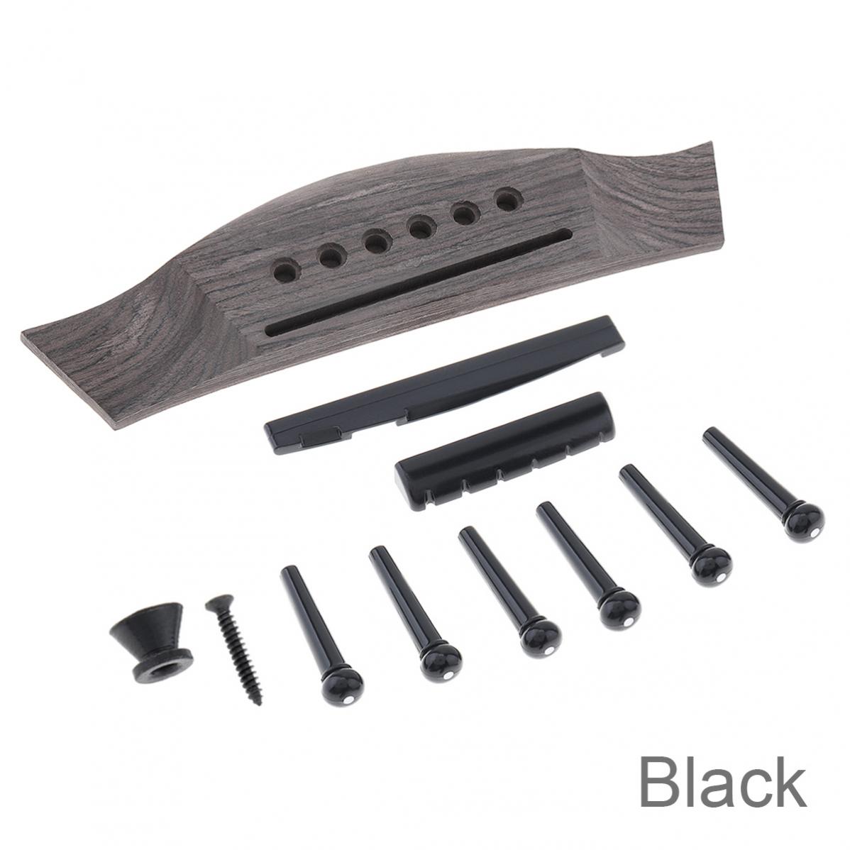 

1 компл. мост для акустической гитары + штифты для моста/седло/гайка седло гитарные детали для акустической фолк-гитары 40 41 дюймов чёрный