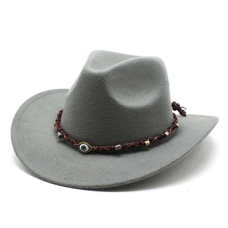 Versatile Western Cowboy Hat Rolled Brim Hat Men'S And Women'S Tibetan Top Hat