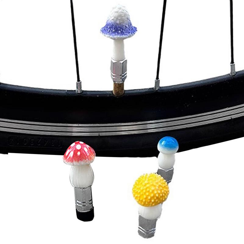 Valve Stem Caps Leak-Proof Mushroom Tire Air Cap Set 4pcs Tire Valve Cap Set with French Valve Adapter External Tire Decoration
