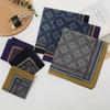 3/6Pcs Pure Cotton Men'S Printed Handkerchief High-End Business Old-Fashioned Nostalgic Thin Absorbent Sweat Towel 43Cm