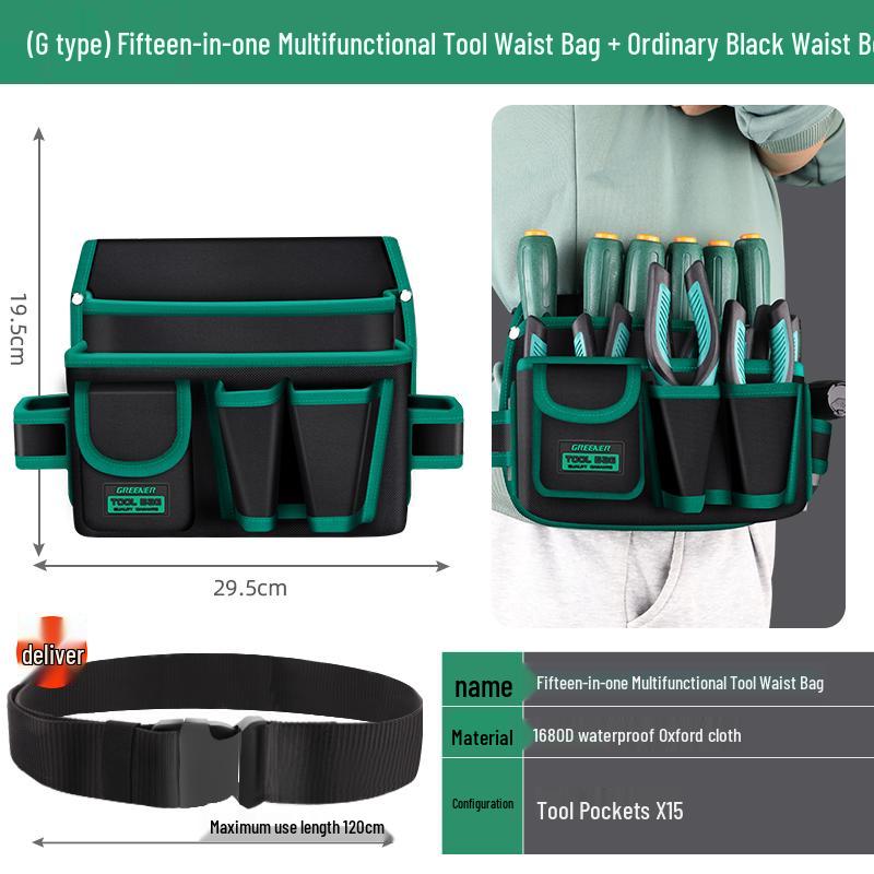 Sturdy Multifunctional Tool Belt Pouch for Electricians & Carpenters