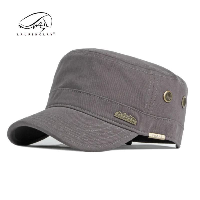 

Brand Oohmy Flat Hat Cadet Cotton Cap Basic Everyday Adjustable Style Hat Baseball Caps for Men Women Youth Boys Girls Teens L сірий