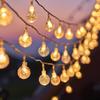 LED Solar-Powered Crystal Ball Fairy String Lights for Outdoor Christmas Decor