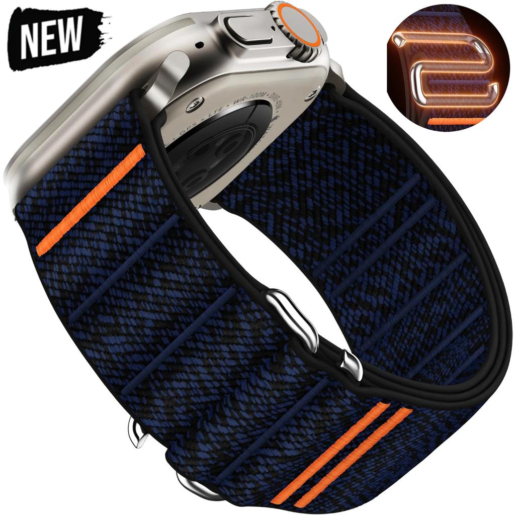 Nylon Loop Strap for Apple Watch Band 49mm 46mm 42mm 45mm 44mm Sport Bracelet for IWatch Series Ultra 2 10 9 8 7 SE 6 5 4 Correa