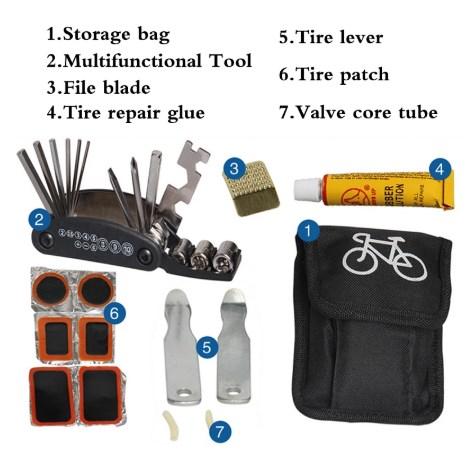 BUCKLOS Multifunctional Bicycle Repair Tool Repair Kit Rubber Patch Repair Riding Accessories