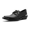 Unisex Style Metal Decoration Round Toe Thick Bottom Platform Men Pumps Lace Up Large Size Ins Fashion Western Punk Casual Shoes