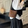 Suede bag women's autumn and winter versatile new matte leopard print shoulder crossbody bucket bag