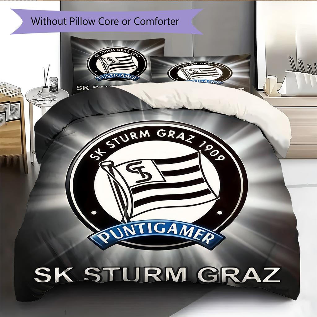 SK Sturm Graz logo Biancheria da letto Set piumino Copripiumino Federa Decorazione per la casa Regalo di compleanno (1 * copripiumino + 2 * federa, senza nucleo)