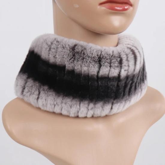 Hot Sale Winter Women Knitted Real Rex Rabbit Fur Scarf Natural Soft Rex Rabbit Fur Scarves Girls Warm Genuine Fur Headband